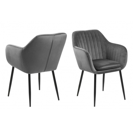 Židle Emilia Velvet tmavě šedá/černá Židle Emilia Velvet tmavě šedá/černá