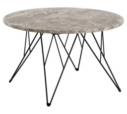 Konferenční stolek Prunus 80 cm mramor šedý/ černý