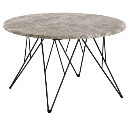 Konferenční stolek Prunus 80 cm mramor šedý/ černý