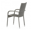 Zahradní židle, kov, polyratan, šedá, AZC-S2114 GREY