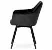 Jídelní židle, černá, sametová látka, DCH-425 BK4