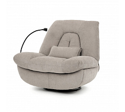 Polohovací křeslo, elektrické zabudované ovládání, béžová, látka, TV-7089 LAN2