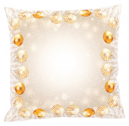 Polštář s výplní – sametový, vzor se zlatými ozdobami, 45 x 45 cm