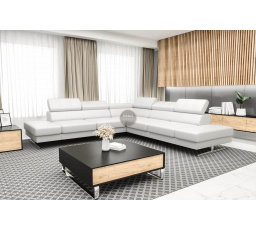 Rohová sedací souprava EMPORIO MAX 300 x 300 - bílá eko kůže