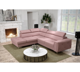 Rohová sedací souprava ORION II s funkcí spaní 225x255 cm - růžová, levá