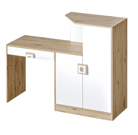 Psací stůl s komodou NICO 11, Světlý Dub/Bílá/Světlý Dub