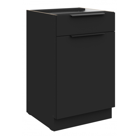 Dolní skřínka SIENA - 50 D 1F 1S BB, Černá mat/Černá mat