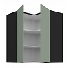 Horní rohová skříňka ARIA - 60x60 GN-72 2F (90°), Černá/Aquamarine