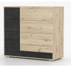 Komoda 4S BAFRA - 46, Dub Artisan/Černá Norská