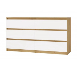 Komoda Malvína M6 140, dub artisan/bílá
