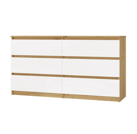 Komoda Malvína M6 140, dub artisan/bílá Komoda Malvína M6 140, dub artisan/bílá