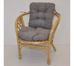 Ratanové křesílko dětské Bahama polstr šedý melír