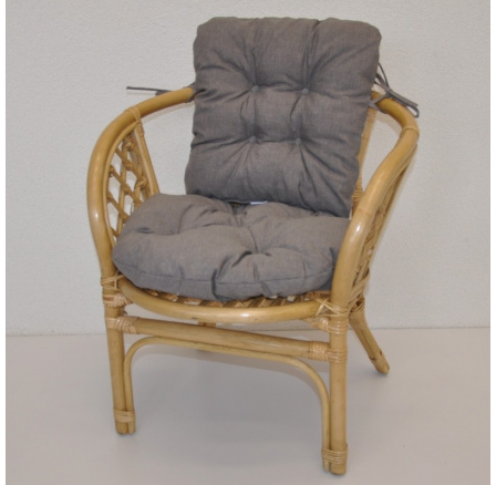 Ratanové křesílko dětské Bahama polstr šedý melír