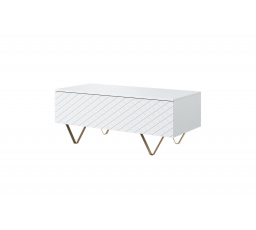 Konferenční stolek Scalia 120 2K, bílý mat / zlaté nohy