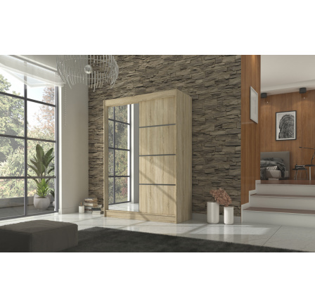 Posuvná skříň se zrcadlem GILTON 150 Sonoma+Sonoma