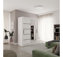 Posuvná skříň MOX 160 Bílá+Černá