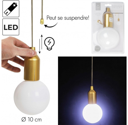 Závěsná lampa žárovka zlatá L