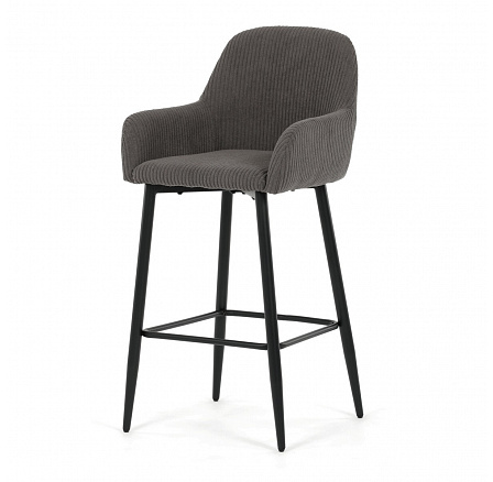 Barová židle, šedá, látka,AUB-V4009 GREY6