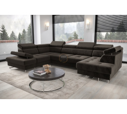 Rohová sedací souprava GALAXY MAX II s funkcí spaní 210x350x165 - šedá , levá