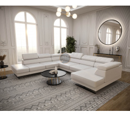 Rohová sedací souprava EMPORIO MAX II 300X350X180 - levá, Eko kůže bílá