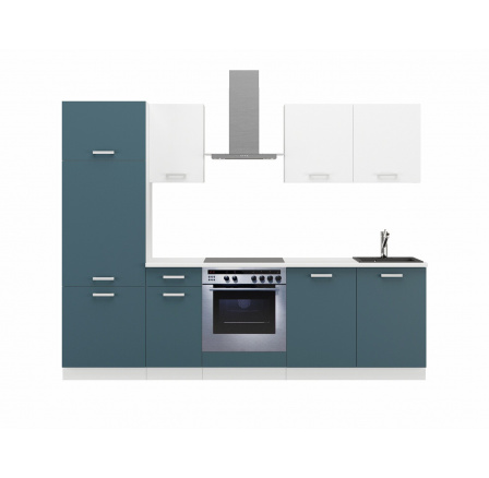 Kuchyňská linka TONI 260 cm, Granát Skagerrak/Bílá Kuchyňská linka TONI 260 cm, Granát Skagerrak/Bílá