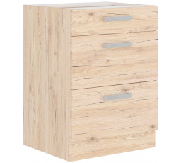 Dolní skřínka BORDIX - 60 D 3S BB, Dub / Dub