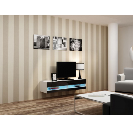 TV komoda VIGO NEW 140, bílá / černý lesk TV komoda VIGO NEW 140, bílá / černý lesk
