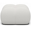 Čalouněný puf Covio, bílý samet Paolli 01 85x52