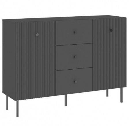 Komoda VIENA 2D3S, Černá/Černá