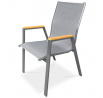 Zahradní židle, kov, síťovina, šedá, AZC-S1050 GREY