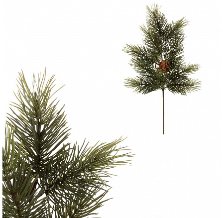 Borovice - umělá větev se šiškou, zelená