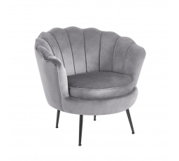 Křeslo velvet šedé /nohy černé/ LC-032-1