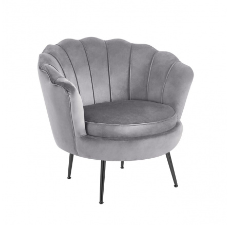 Křeslo velvet šedé /nohy černé/ LC-032-1