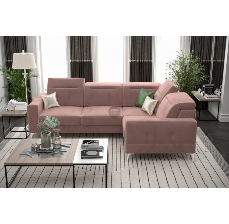Rohová sedací souprava MALIBU 250X180 cm - pravá, růžová