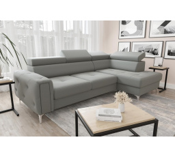 Rohová sedací souprava s funkcí spaní ORION 165x255 - šedá , pravá