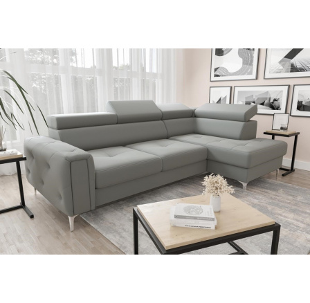 Rohová sedací souprava s funkcí spaní ORION 165x255 - šedá , pravá