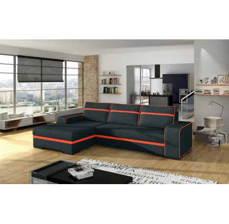 Rohová sedací souprava Funny L černá/oranžová Rohová sedací souprava Funny L černá/oranžová