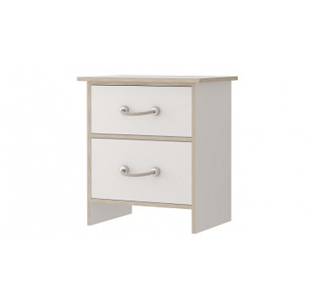 GAME 22 (KOSMO 22) - NOČNÍ STOLEK  - bílá/dub sonoma hrany ABS/úchyt provázek (IZ) (K150-E)