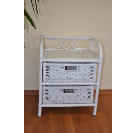 Ratanová komoda 2 zásuvky ratan bílá Ratanová komoda 2 zásuvky ratan bílá