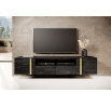 TV komoda Verica 200, černý beton / zlaté úchyty