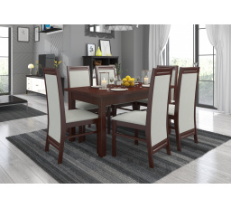 Sada stolu s židlemi RODOS 7 Tmavý ořech