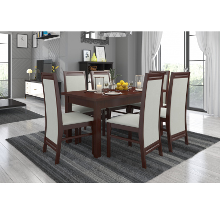 Sada stolu s židlemi RODOS 7 Tmavý ořech