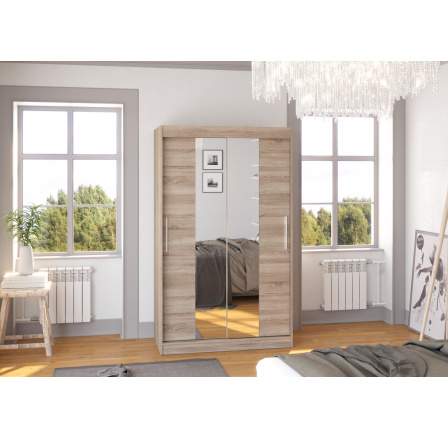 Posuvná skříň se zrcadlem SANTOS 120 Truffle+Truffle