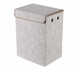 Koš látkový - skládací s víkem, vysoký, cappuccino