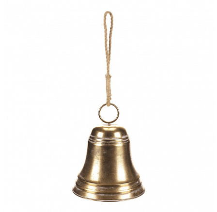Zvonek - závěsná ozdoba, kov, zlatý