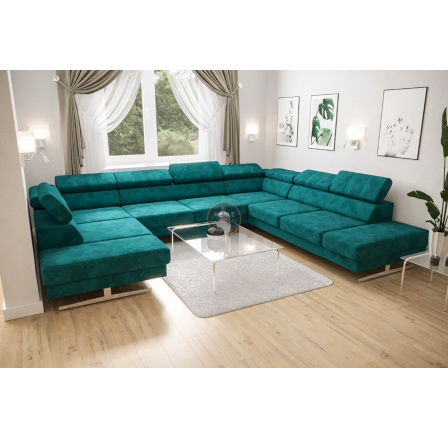 Rohová sedací souprava EMPORIO MAX I 300X350X220 - pravá, tyrkysová