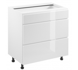 Kuchyňská dolní skřínka - ASPEN D80S3, Bílá/Bílý lesk