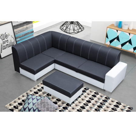 Rohová sedací souprava MINISTER s Taburetem, Inari 100 + Soft 017, Levá