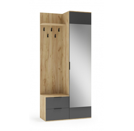 Předsíňová stěna CORAL, dub zlatý / antracit