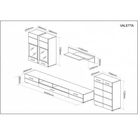 VALETTA sada, barva: kašmír